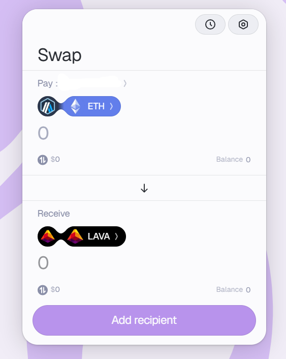 Squid Router bridging page highlighting Arbitrum as the source chain and Lava (Arbitrum) as the token.