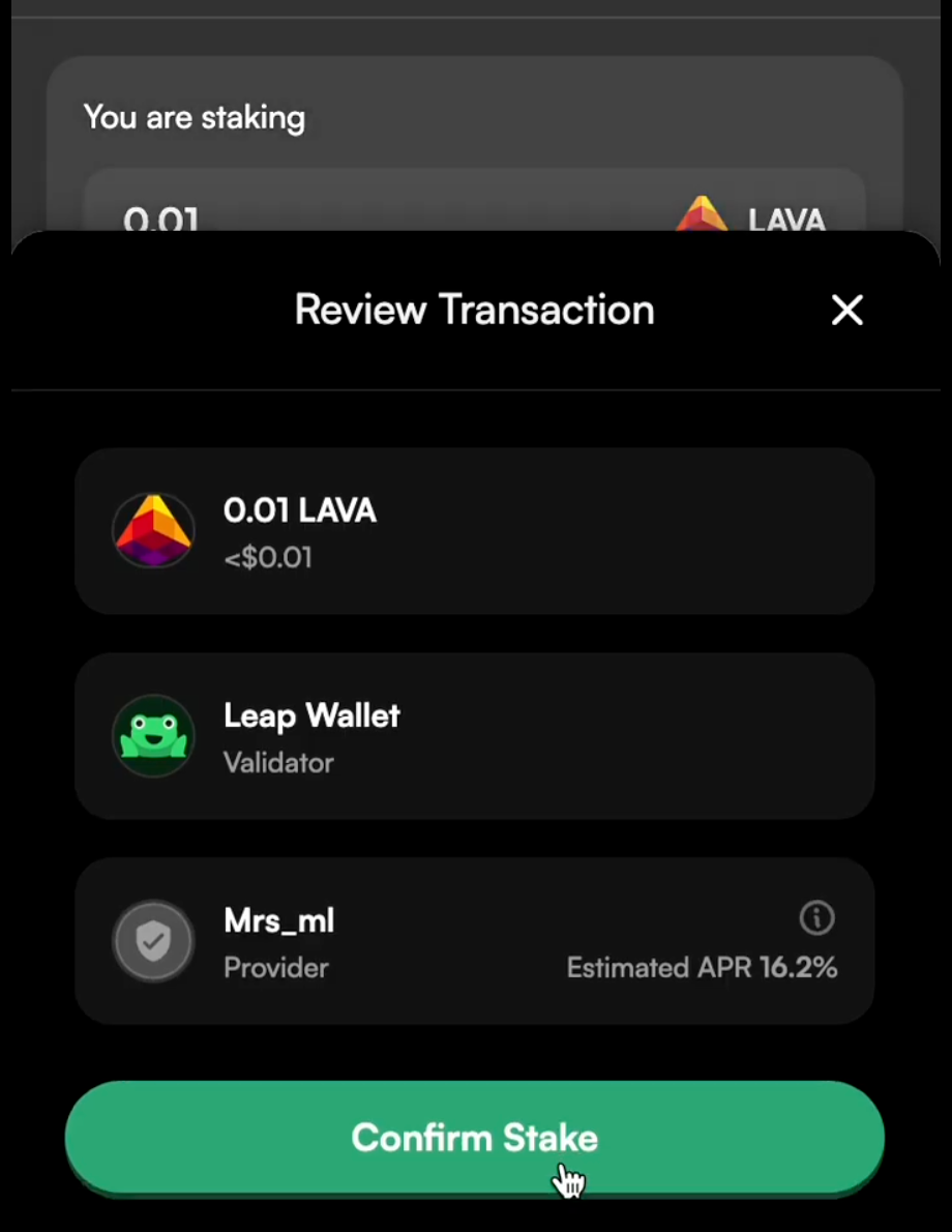 Leap Wallet Dashboard