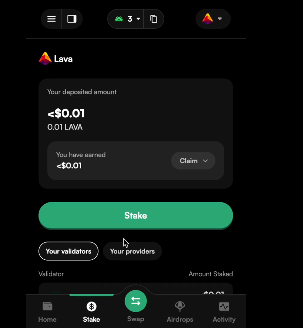 Leap Wallet Dashboard