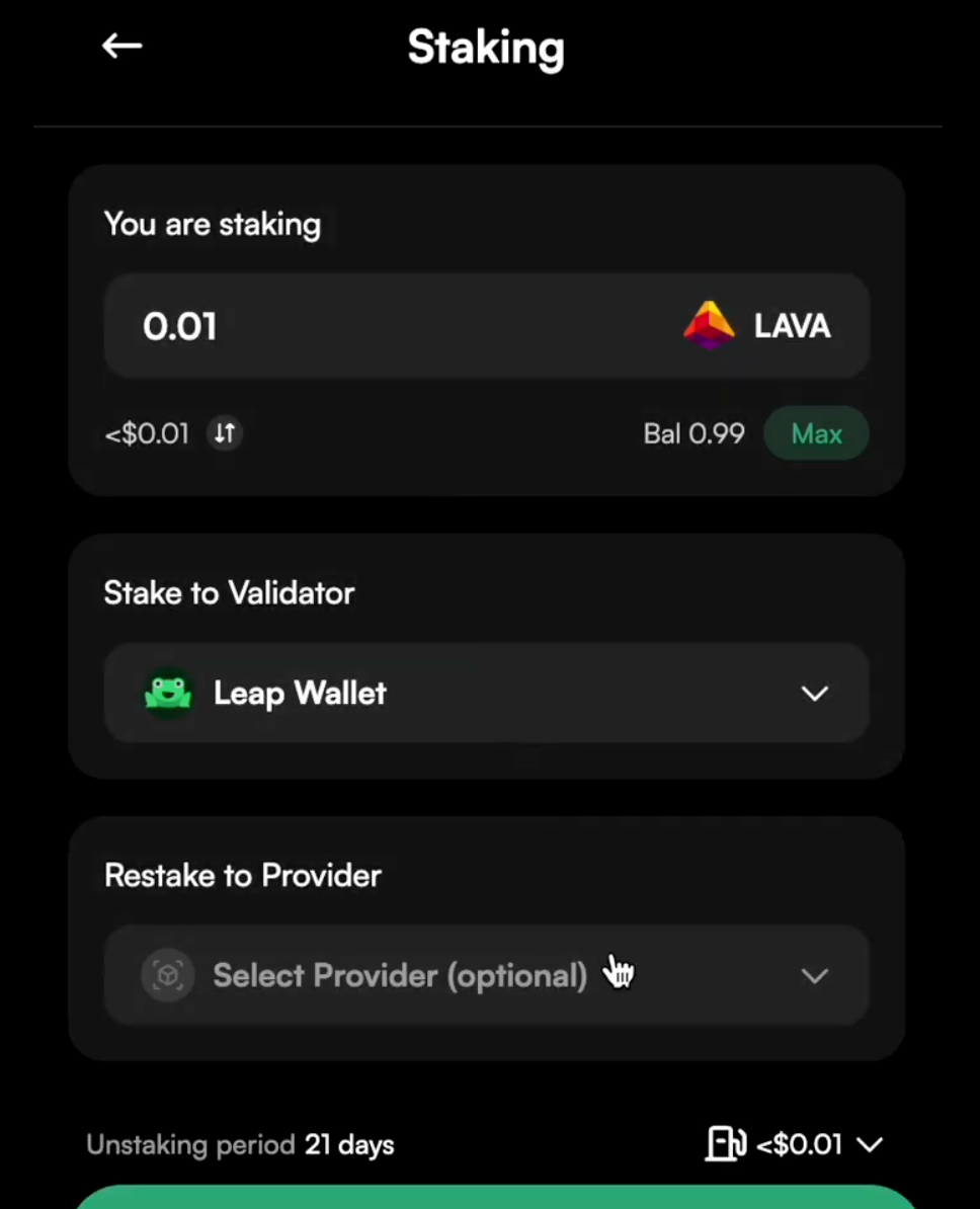 Leap Wallet Dashboarde